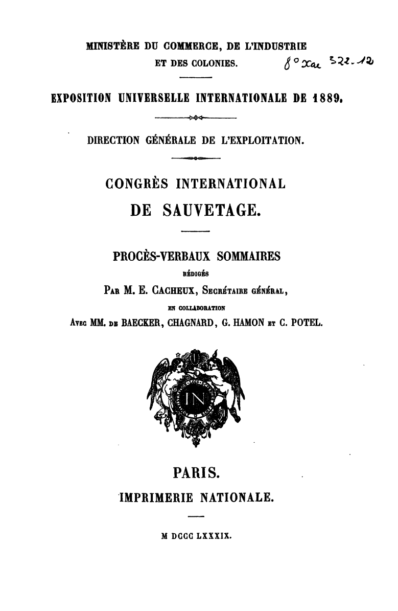 Page de titre du 8XAE332.12