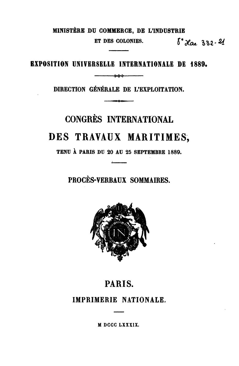 Page de titre du 8XAE332.21