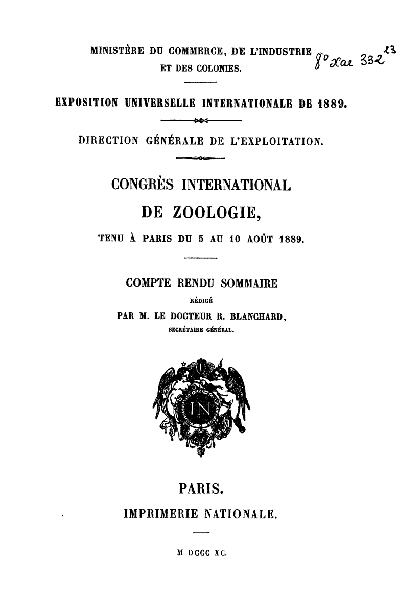 Page de titre du 8XAE332.23