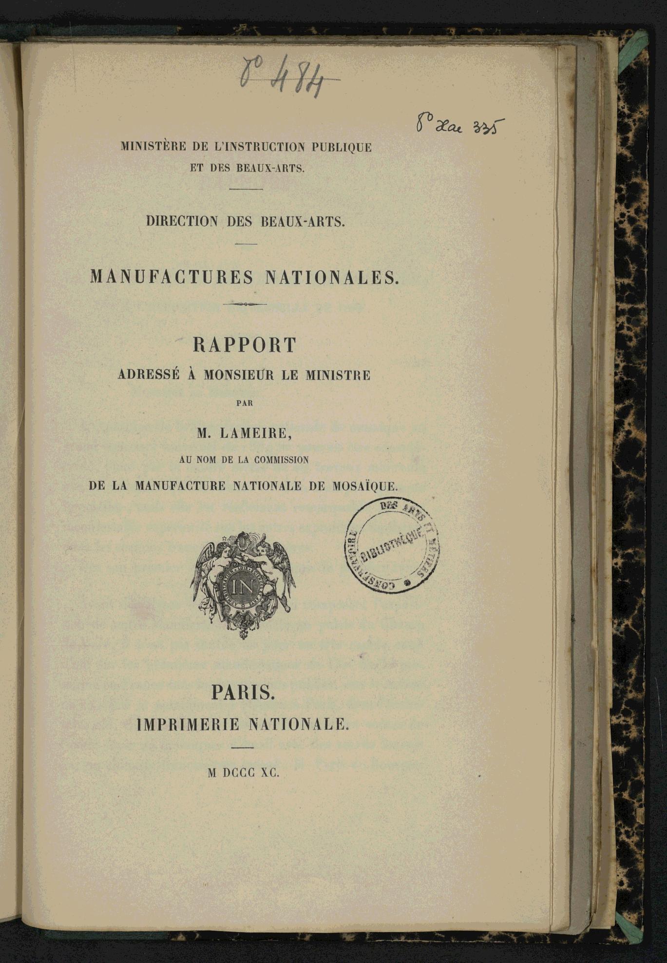 Page de titre du 8XAE335