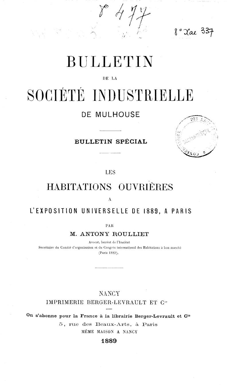 Page de titre du 8XAE337