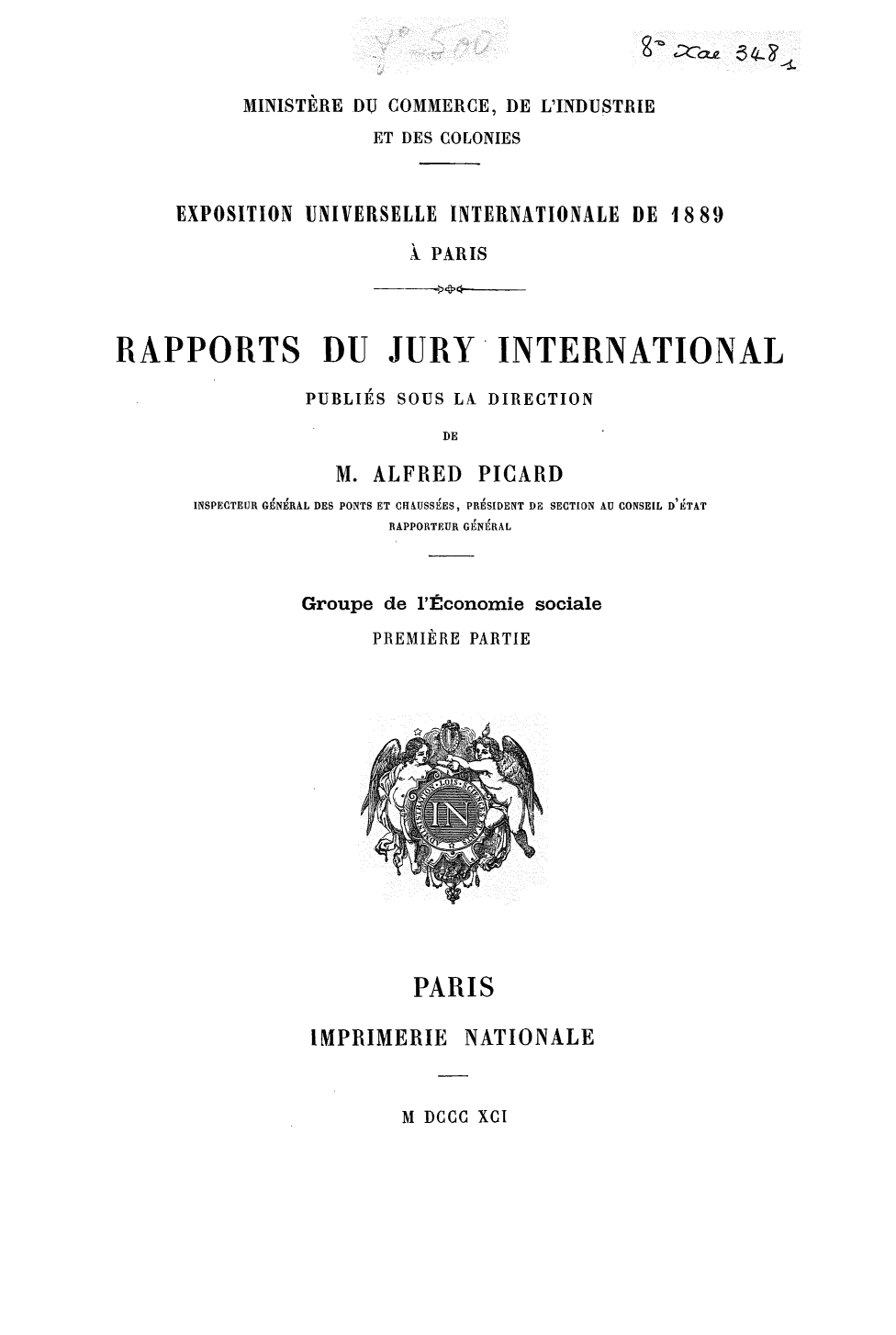 Page de titre du 8XAE348.1