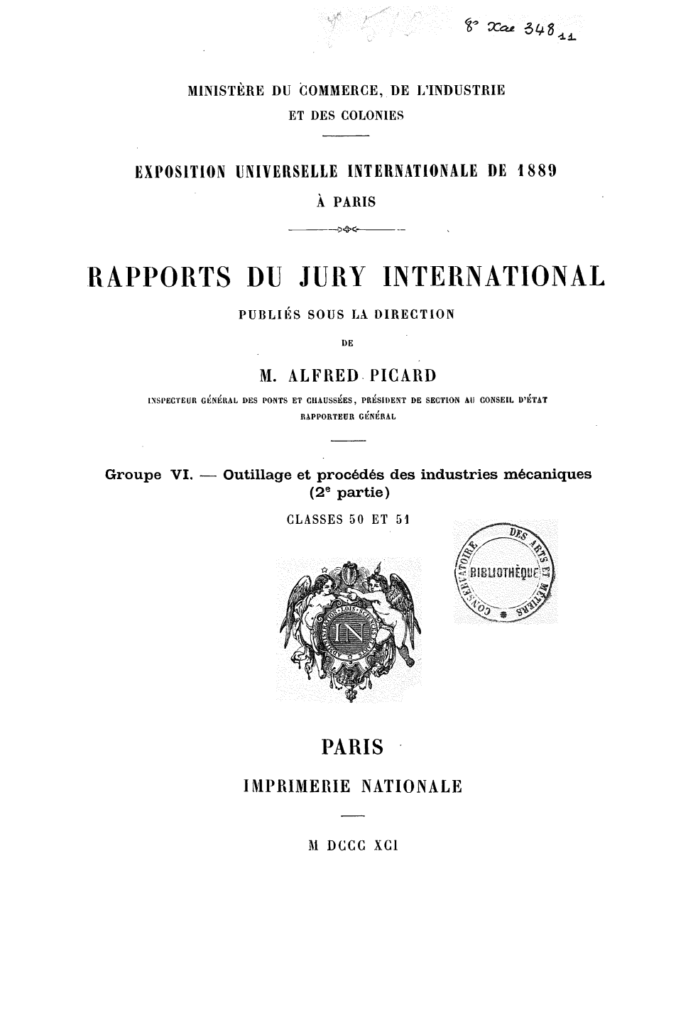 Page de titre du 8XAE348.11