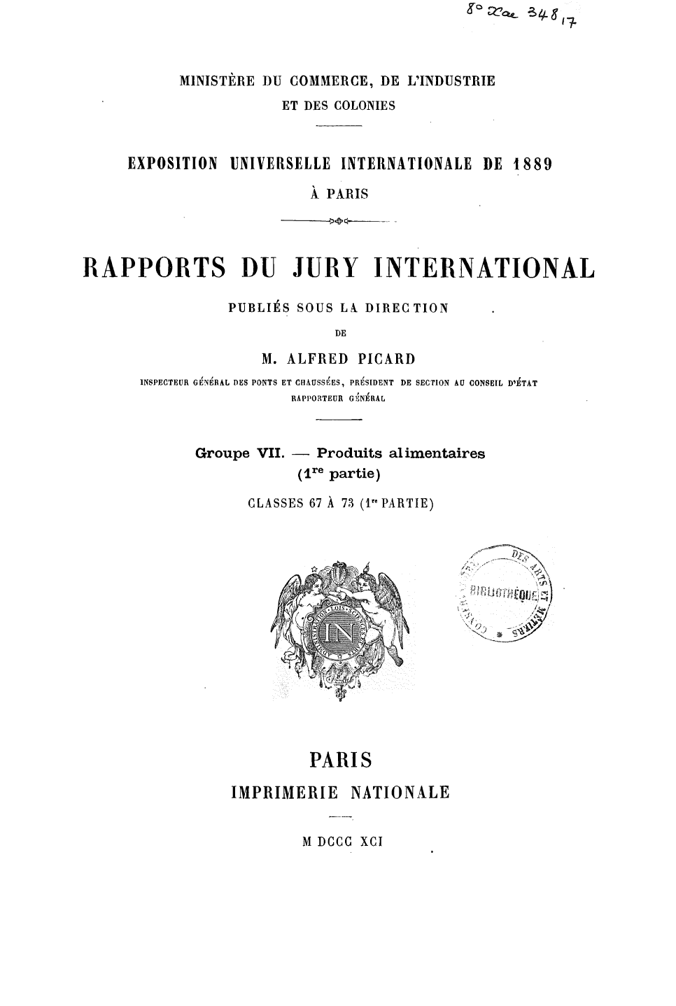 Page de titre du 8XAE348.17