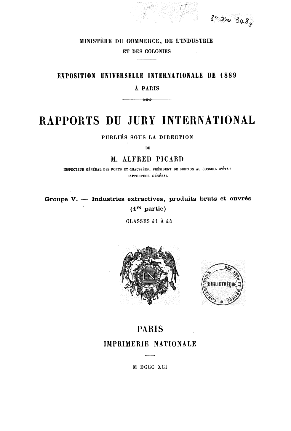 Page de titre du 8XAE348.8