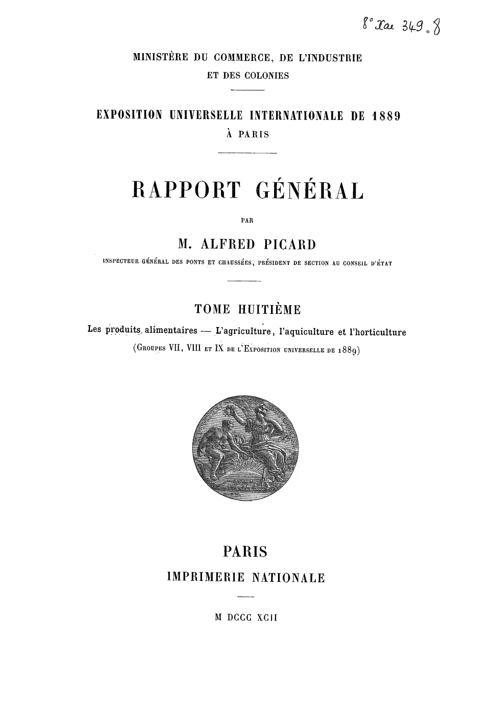 Page de titre du 8XAE349.8