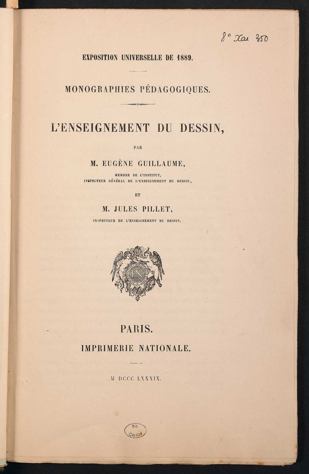 Page de titre du 8XAE350