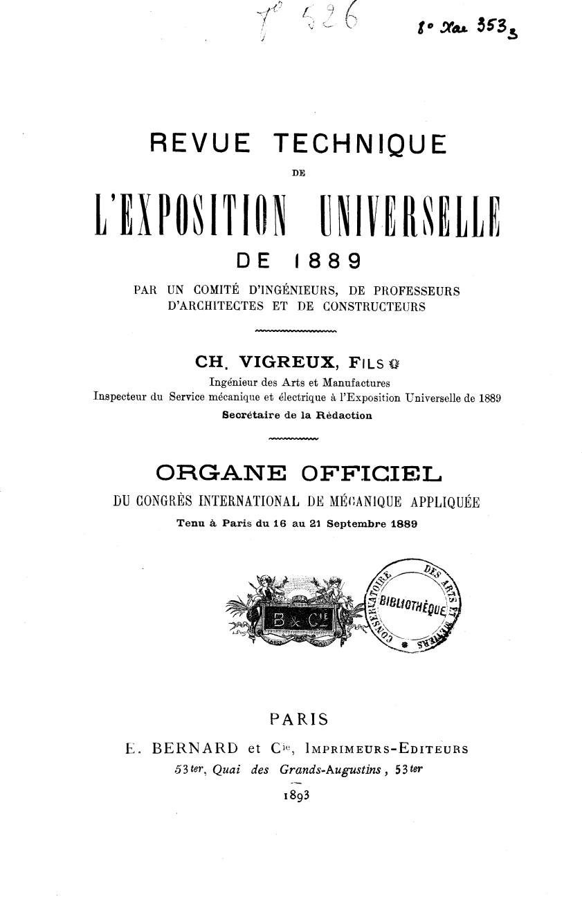 Page de titre du 8XAE353.3