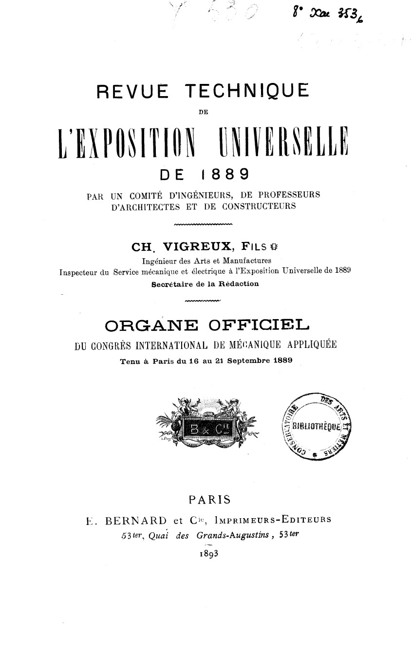 Page de titre du 8XAE353.7