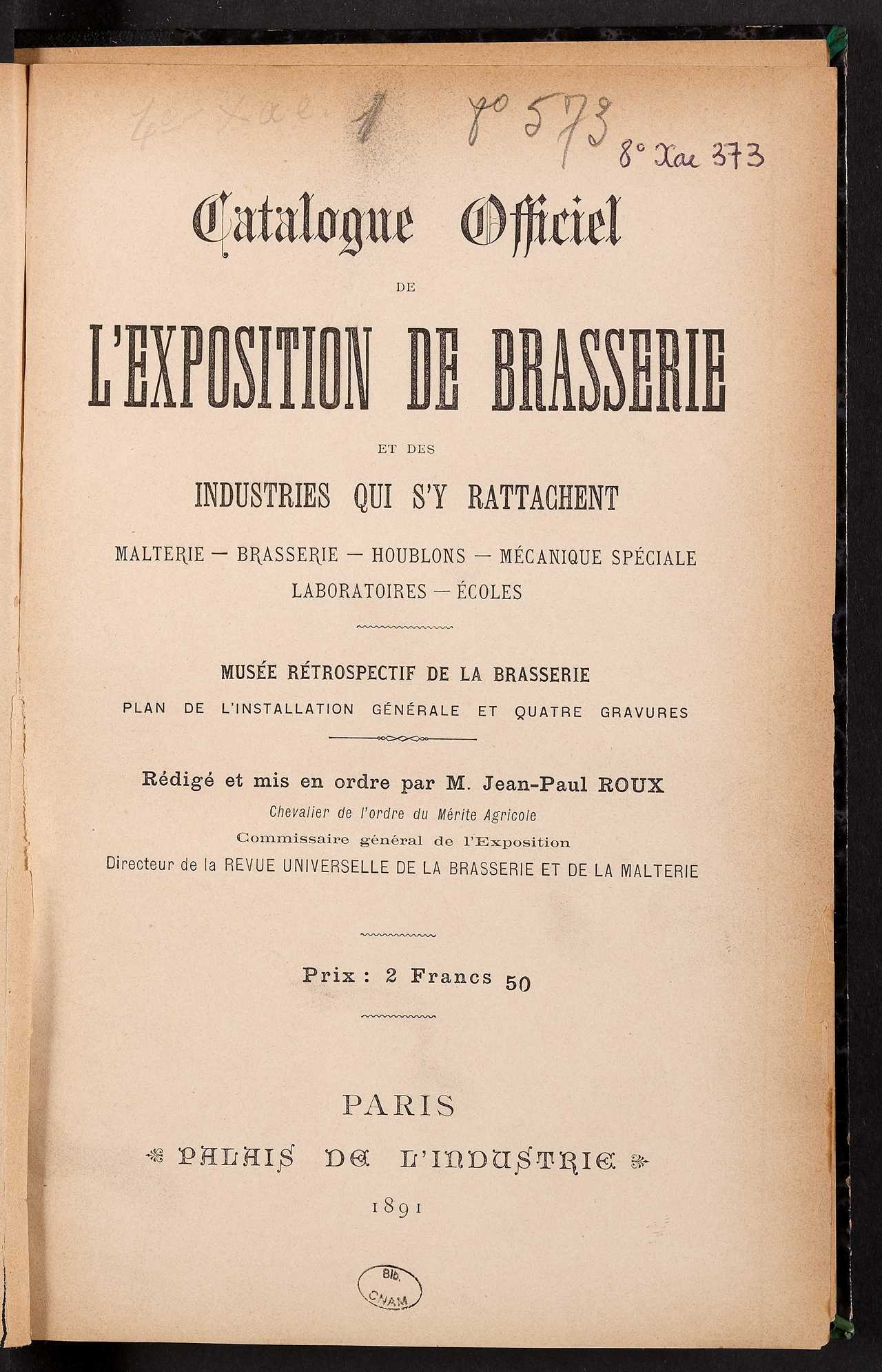 Page de titre du 8XAE373