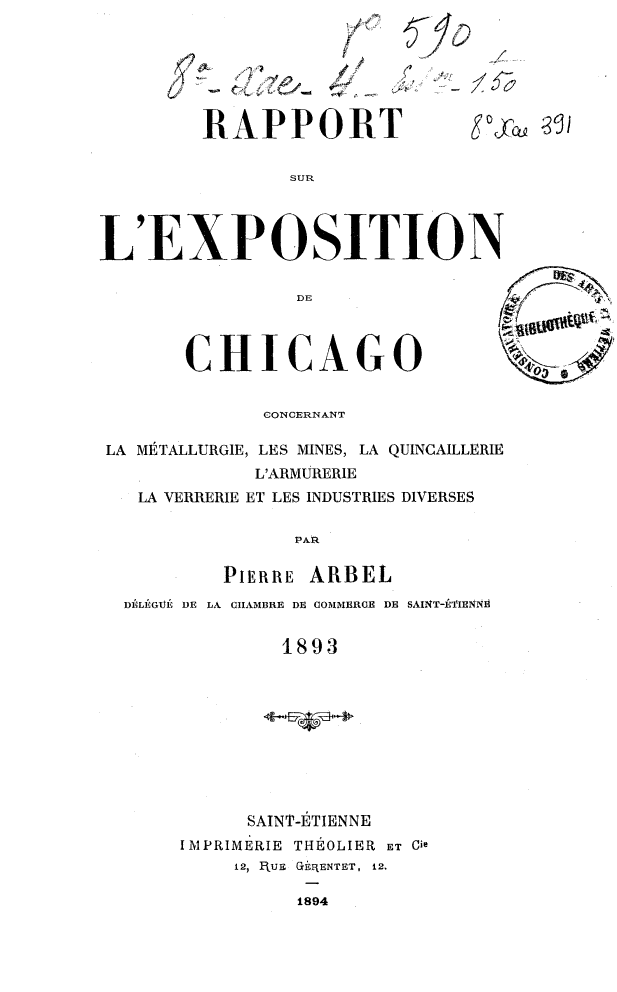 Page de titre du 8XAE391