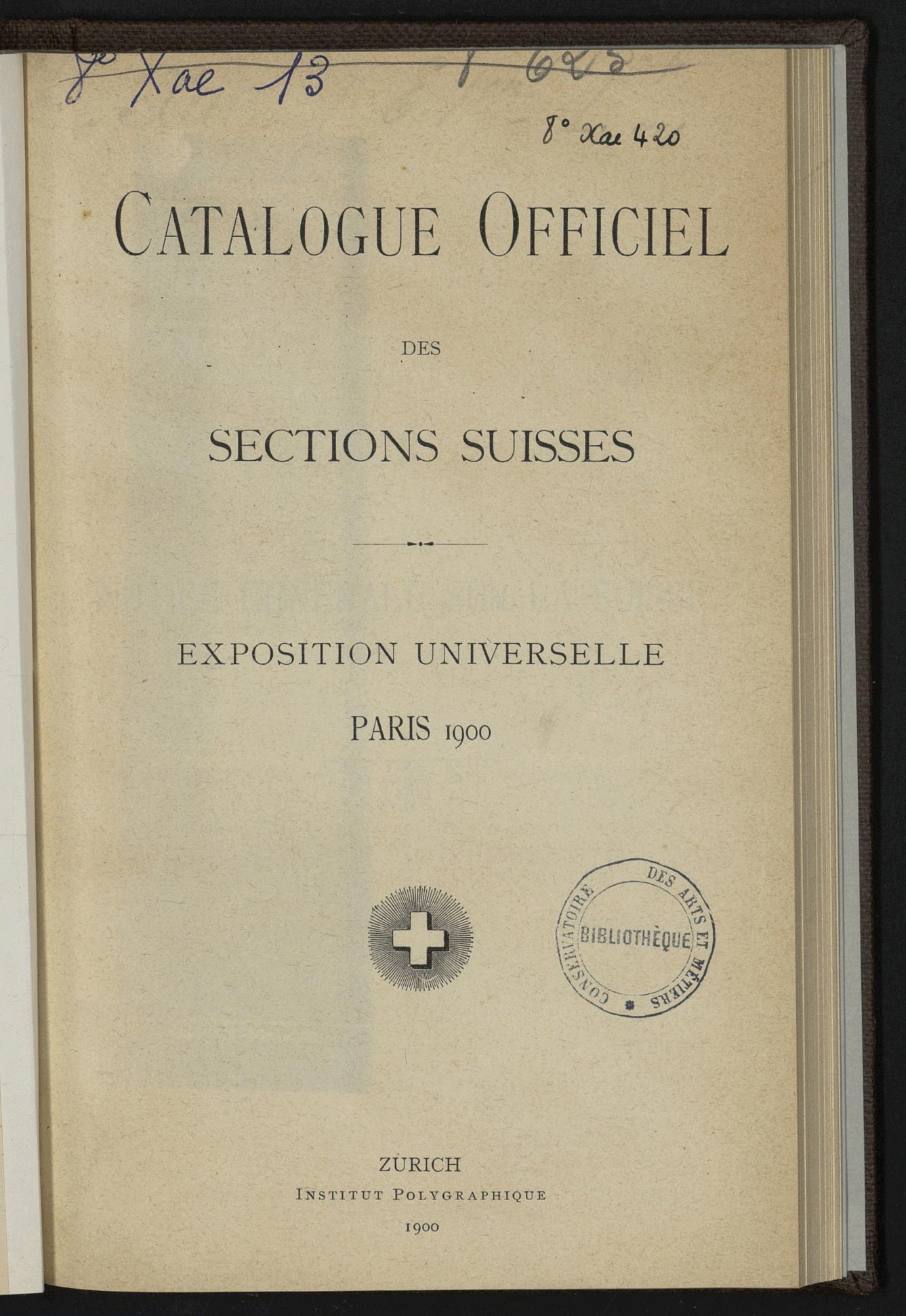 Page de titre du 8XAE420