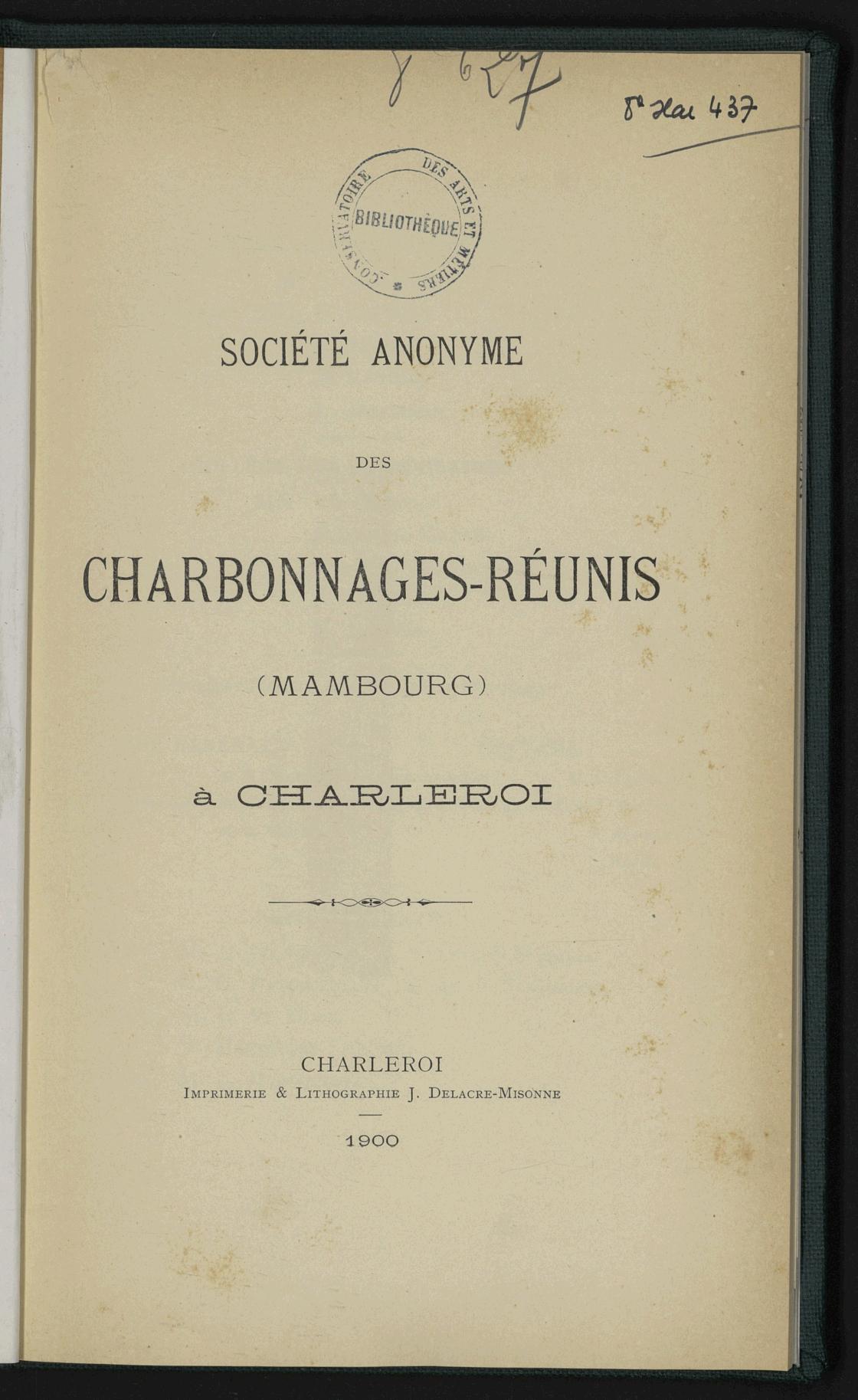 Page de titre du 8XAE437