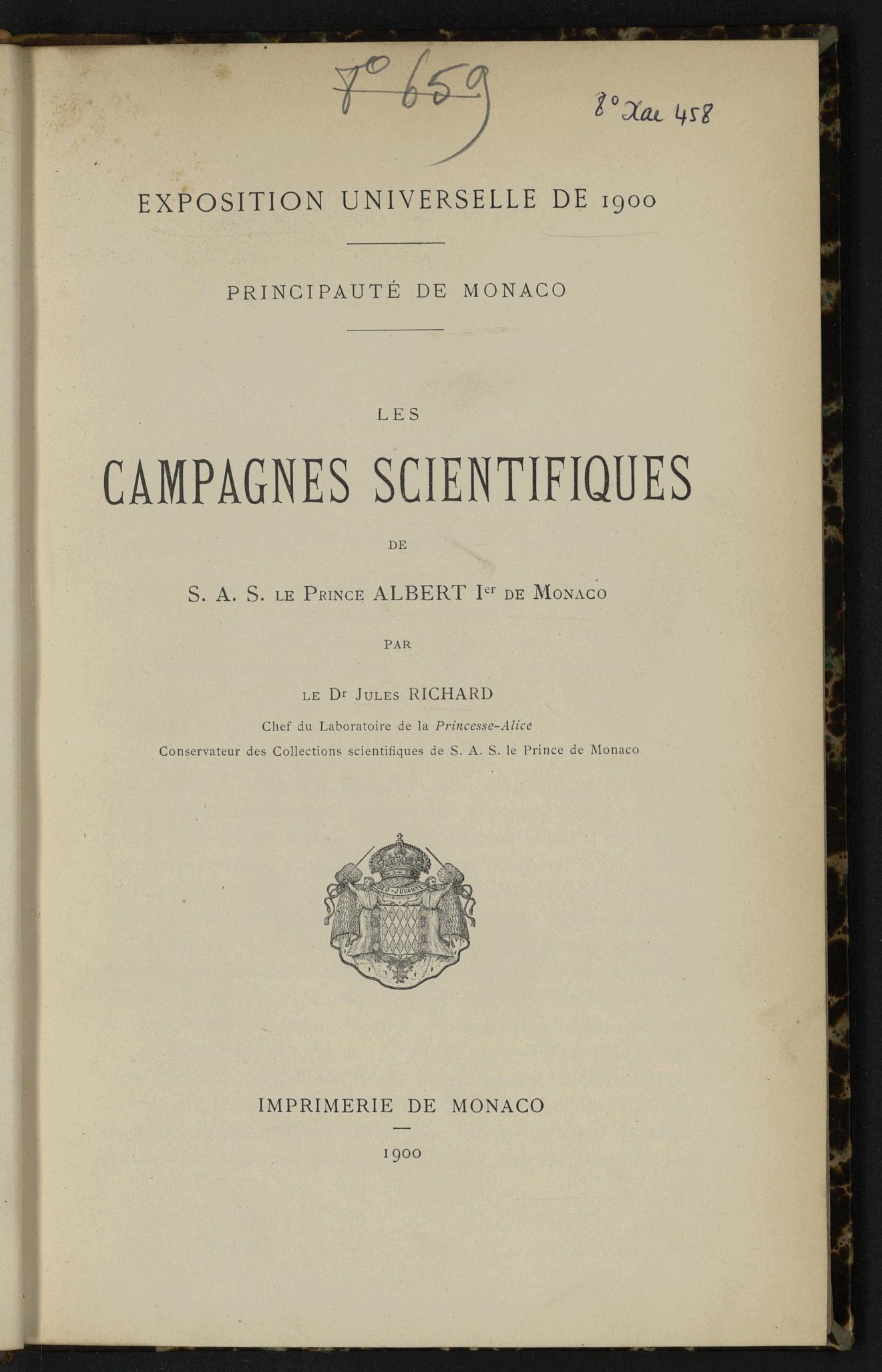 Page de titre du 8XAE458