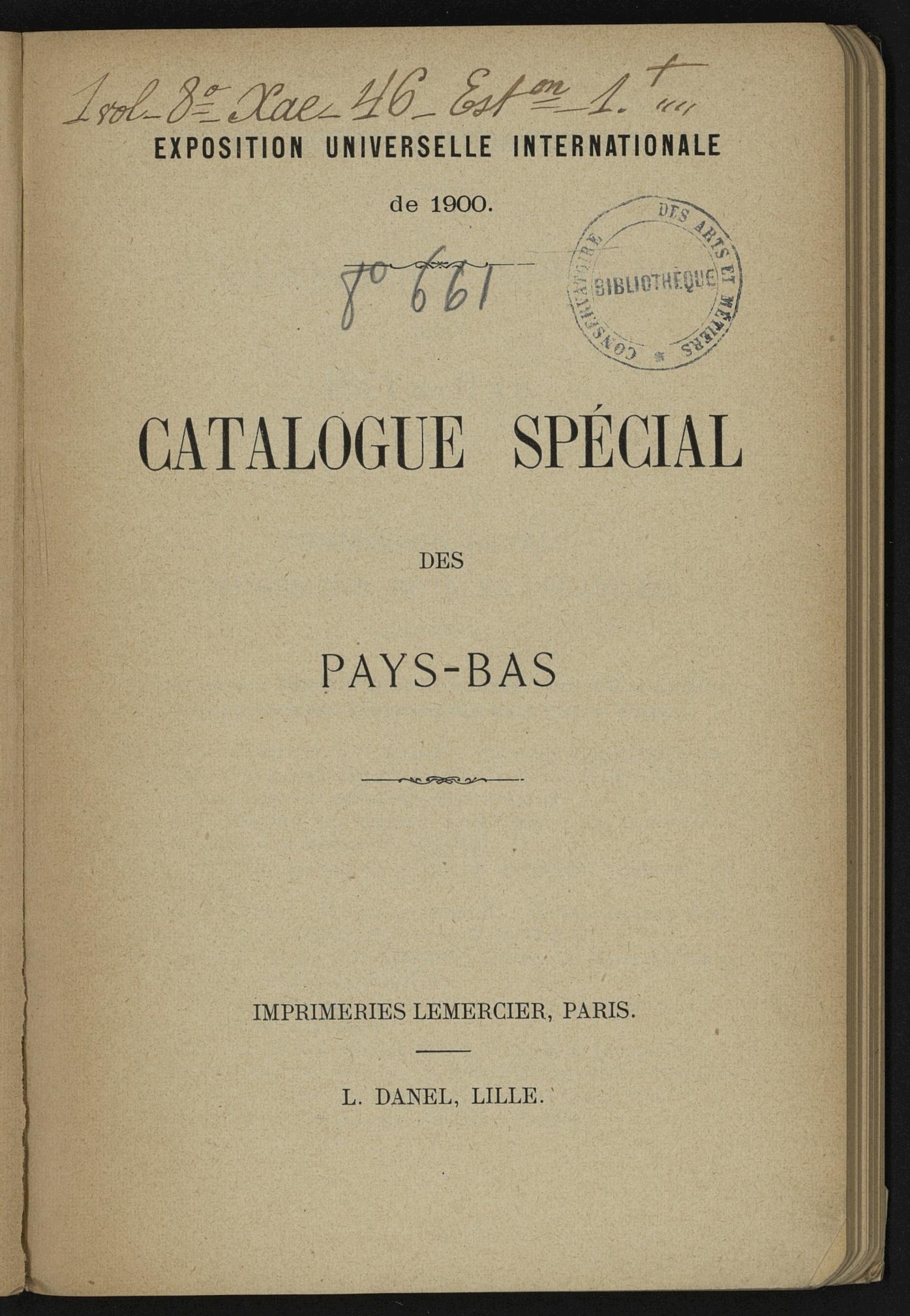 Page de titre du 8XAE460