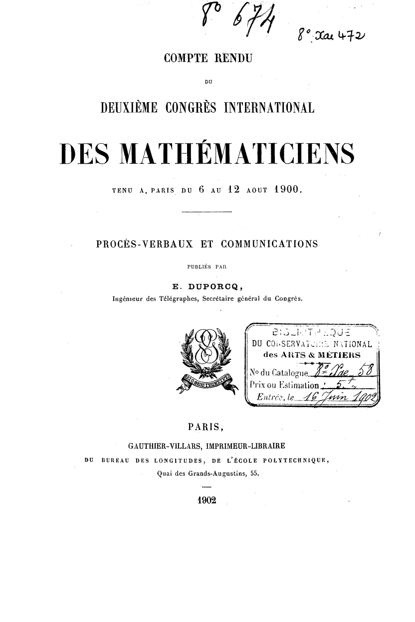 Page de titre du 8XAE472