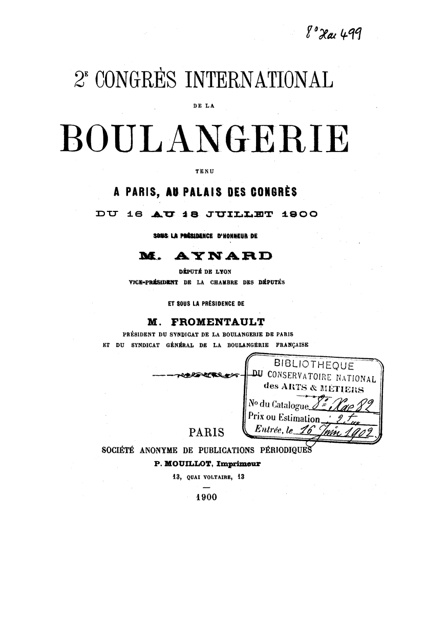 Page de titre du 8XAE499