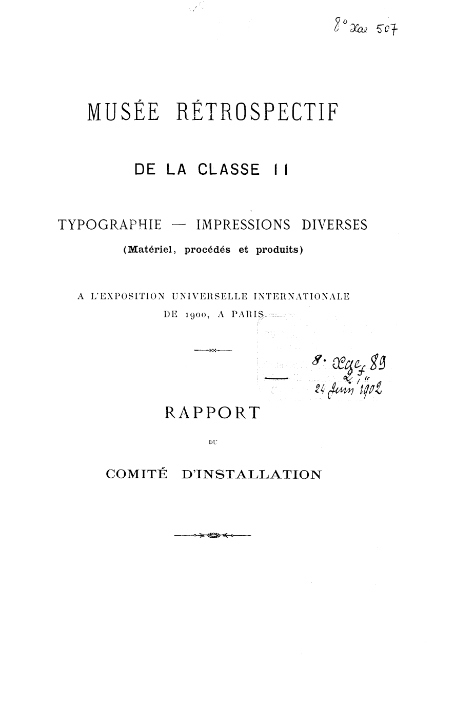 Page de titre du 8XAE507