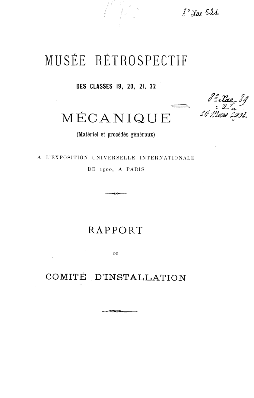 Page de titre du 8XAE521