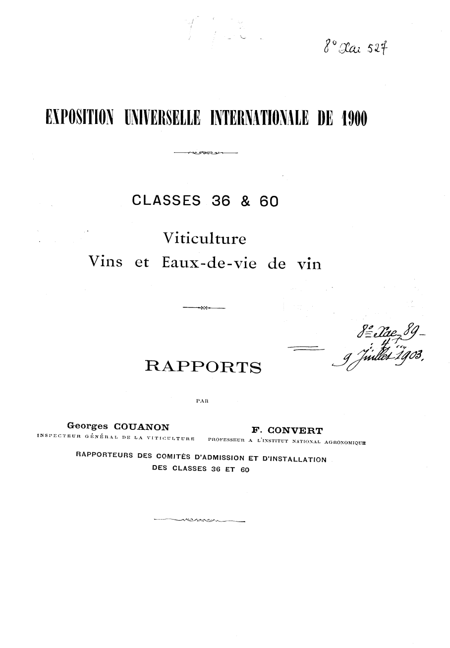 Page de titre du 8XAE527