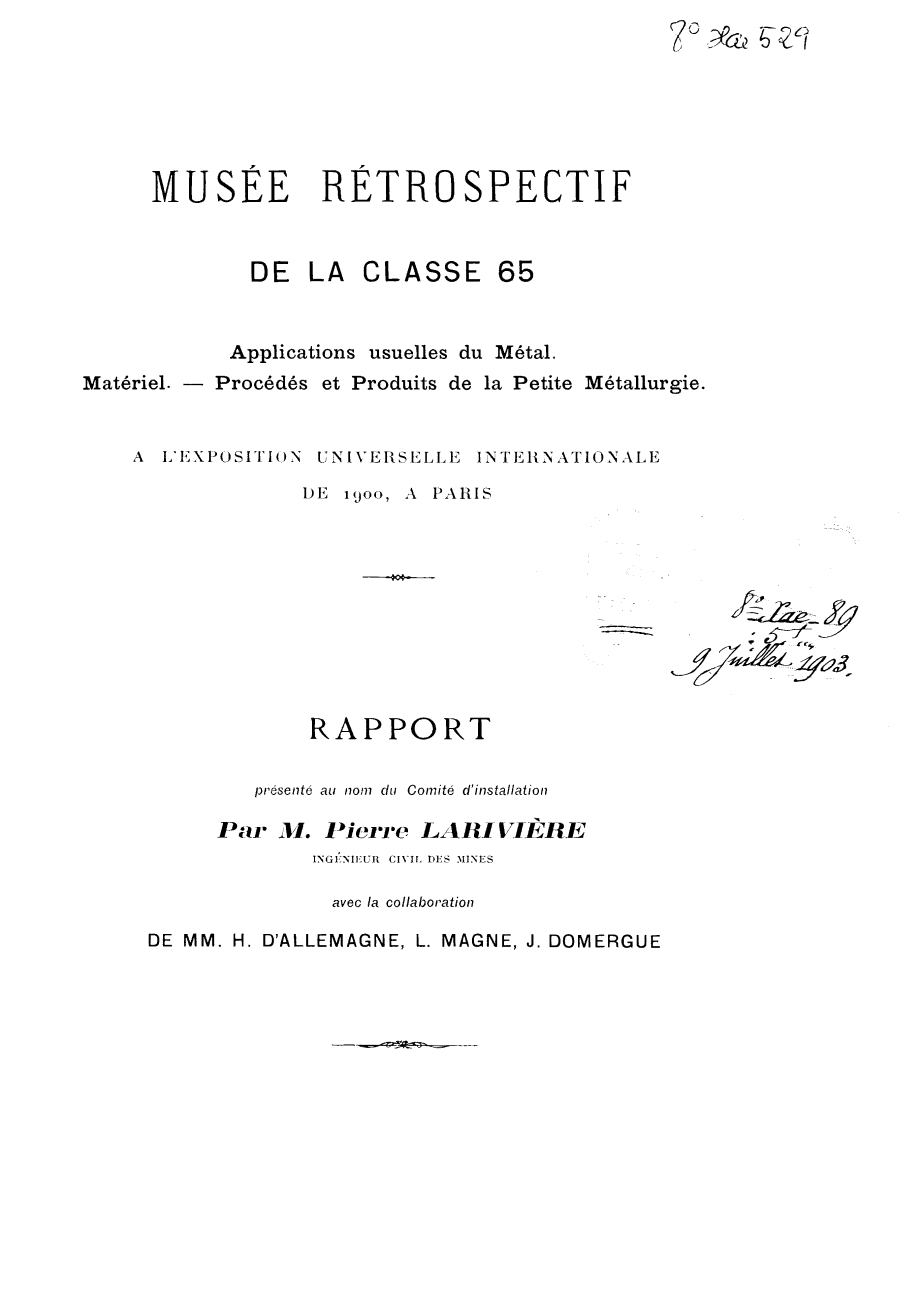 Page de titre du 8XAE529