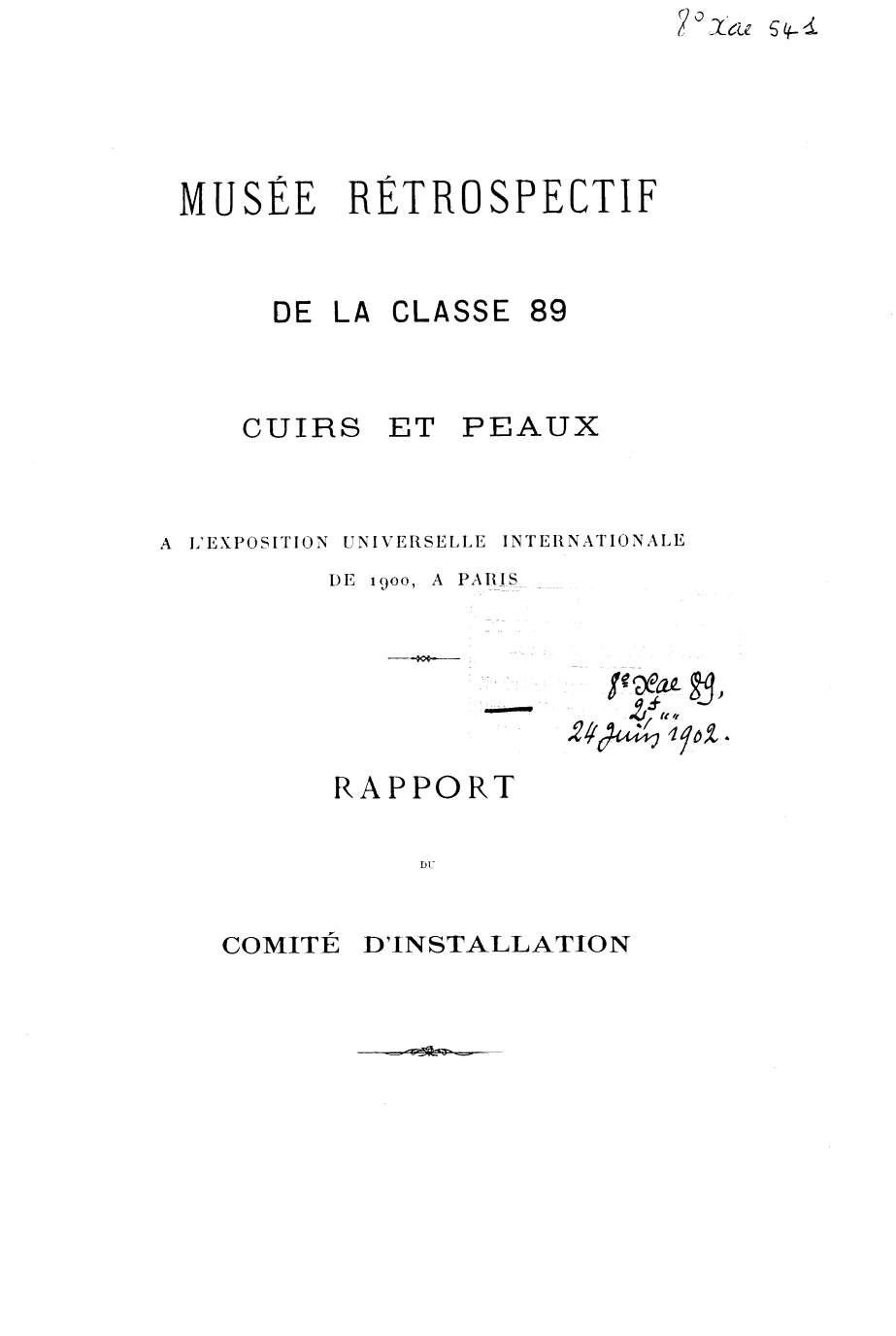 Page de titre du 8XAE541