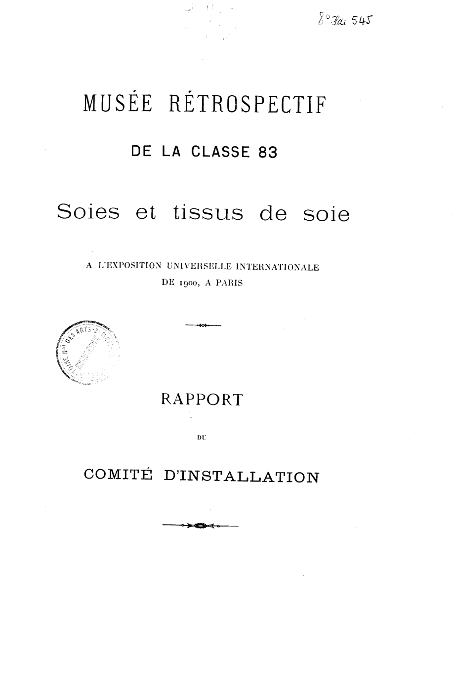 Page de titre du 8XAE545