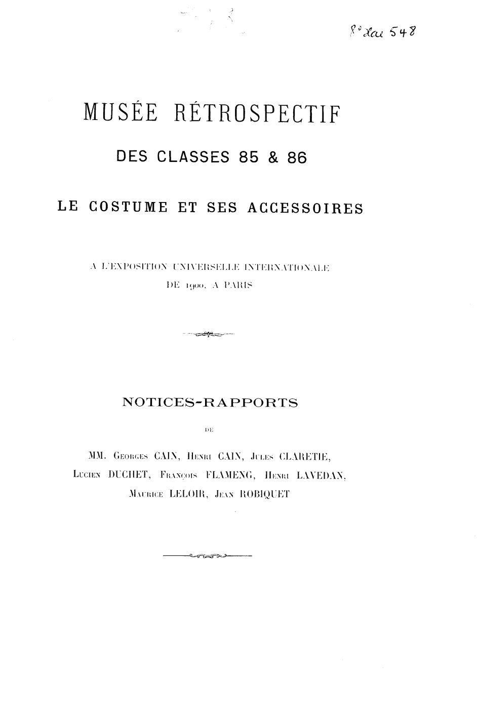 Page de titre du 8XAE548
