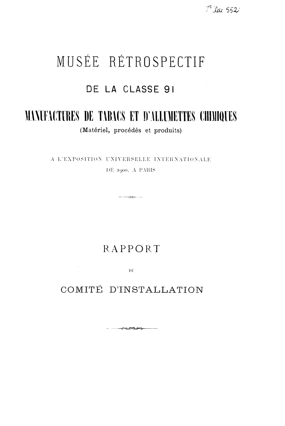 Page de titre du 8XAE552