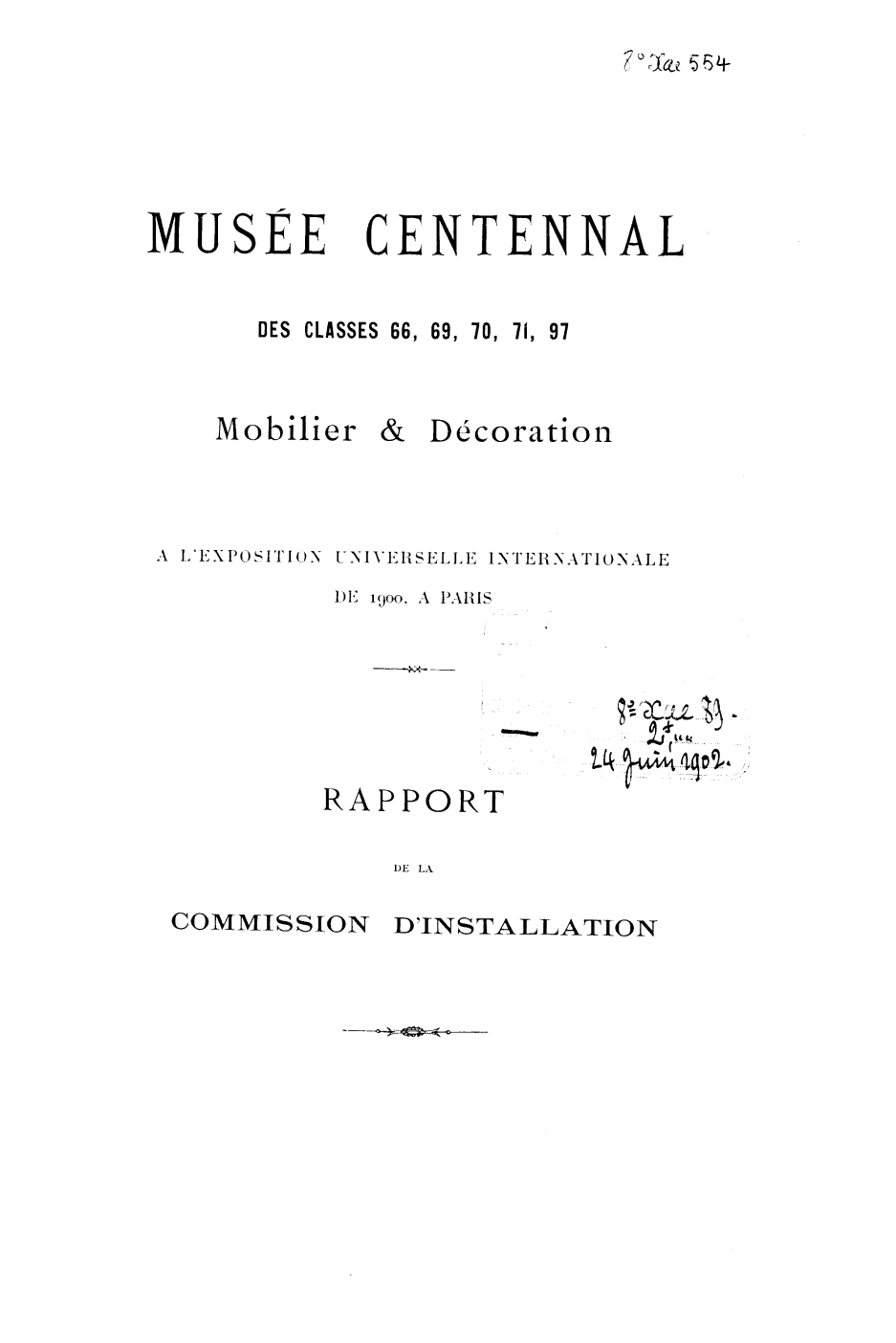 Page de titre du 8XAE554