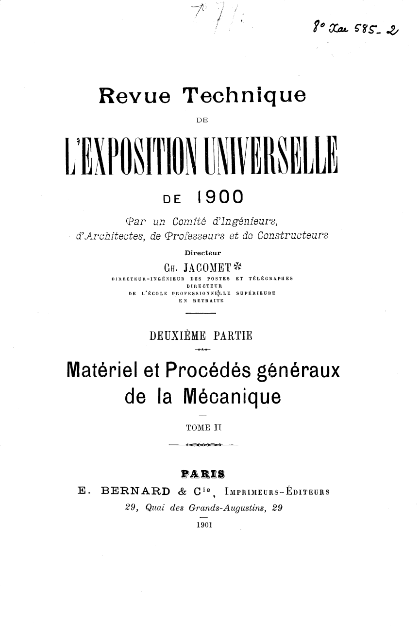 Page de titre du 8XAE585.3