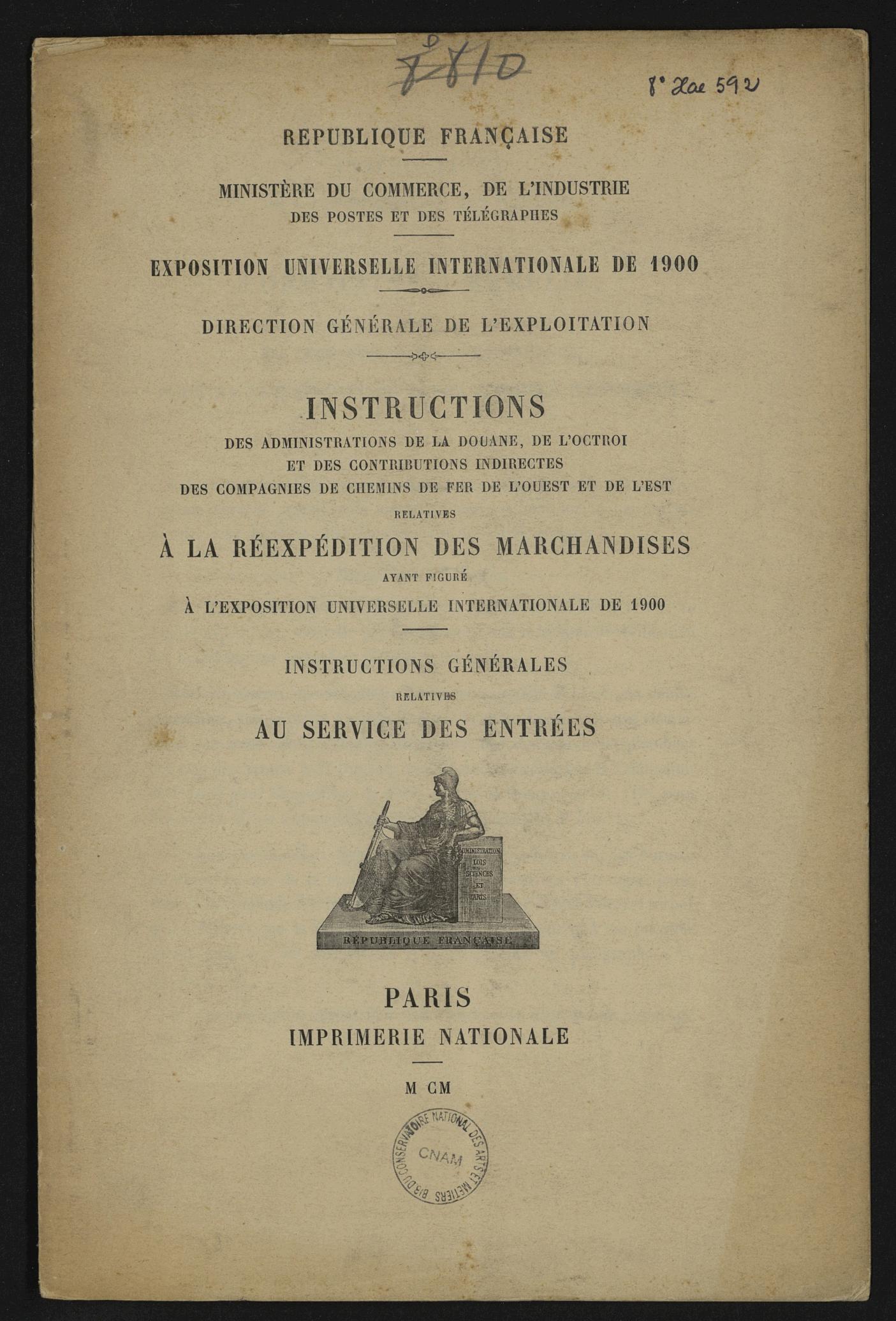 Page de titre du 8XAE592
