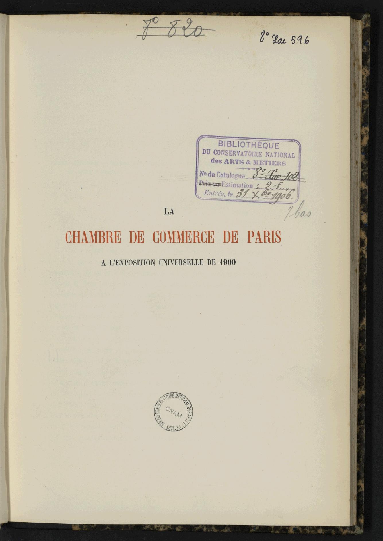 Page de titre du 8XAE596