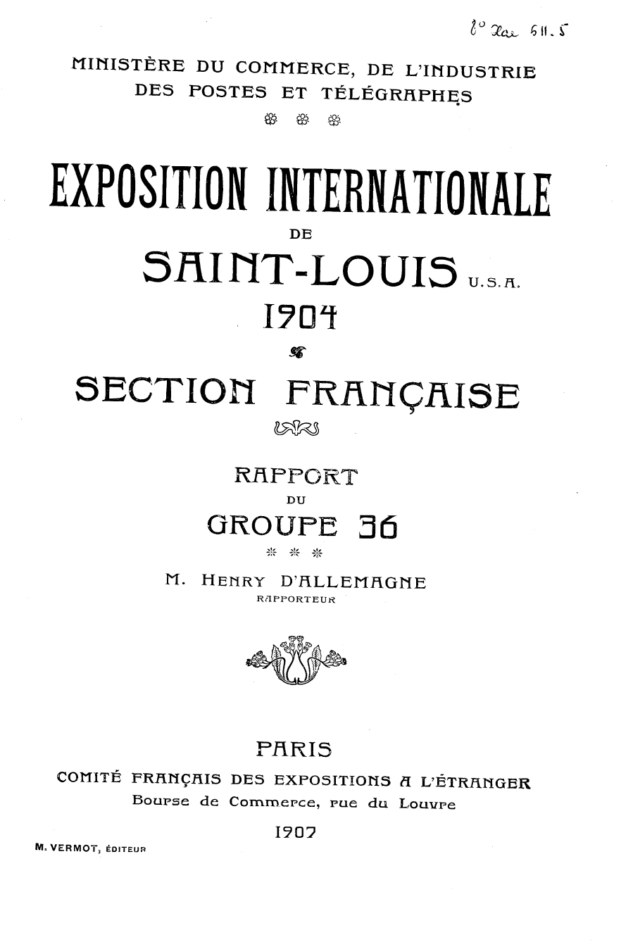 Page de titre du 8XAE611.5