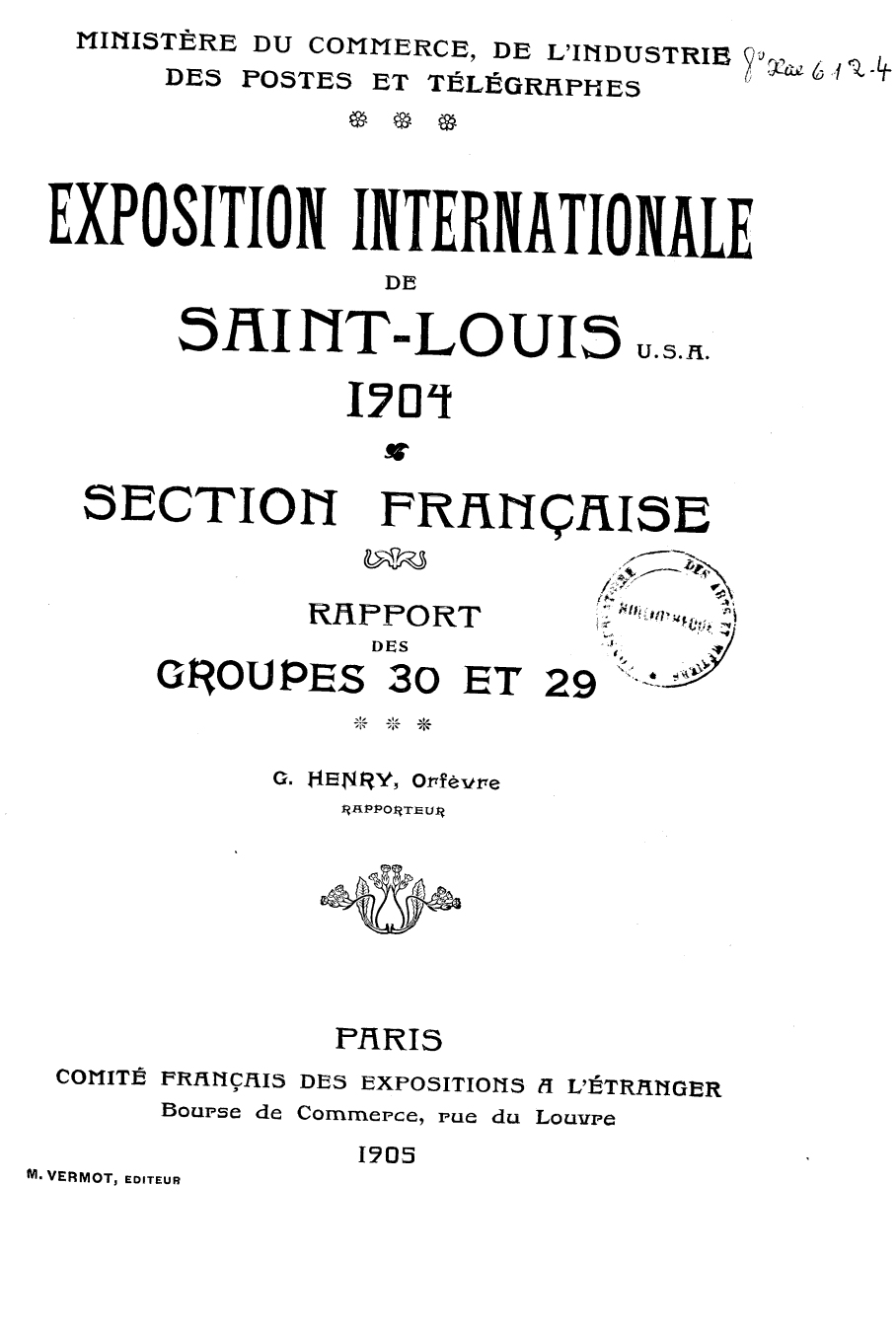 Page de titre du 8XAE612.4
