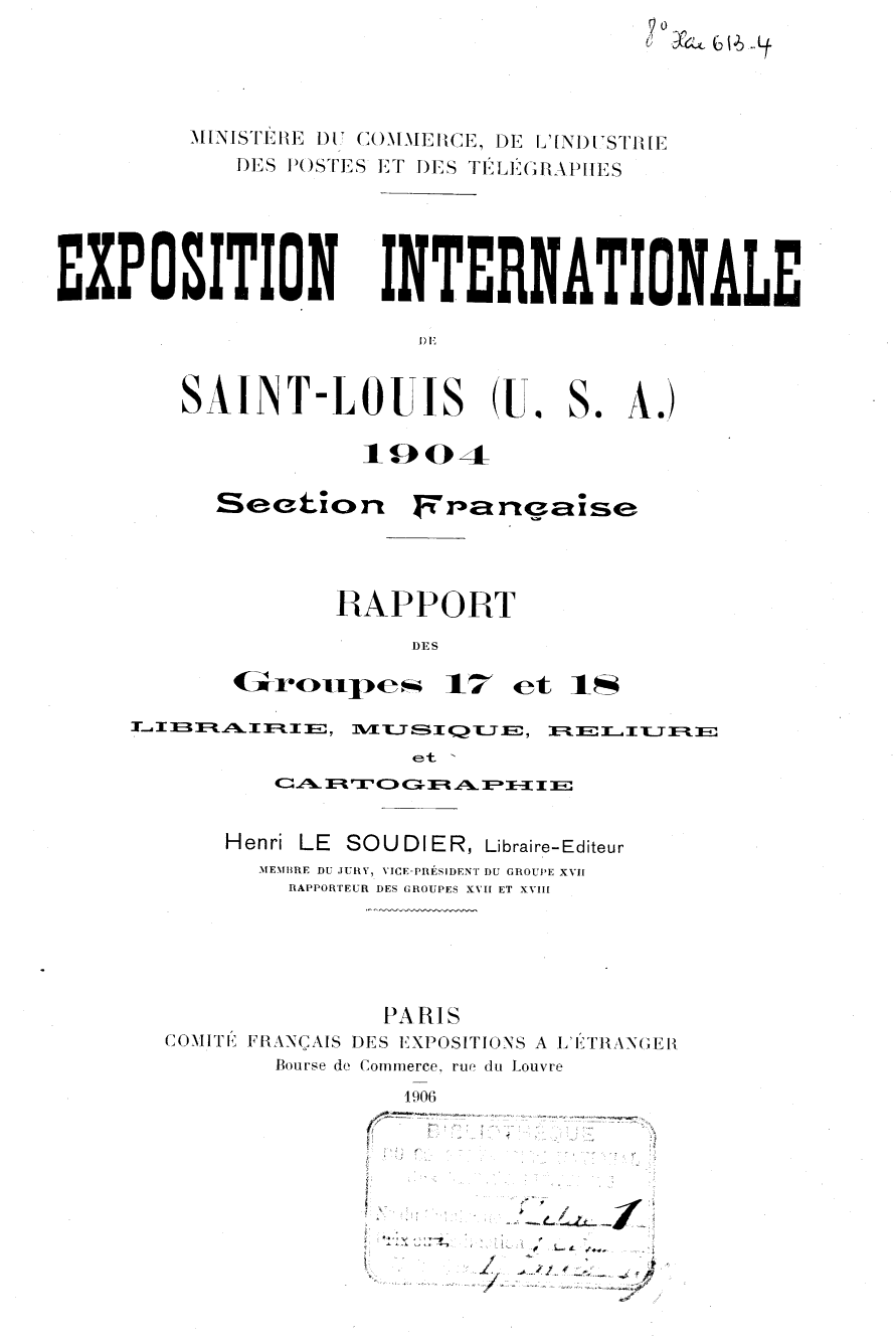 Page de titre du 8XAE613.4