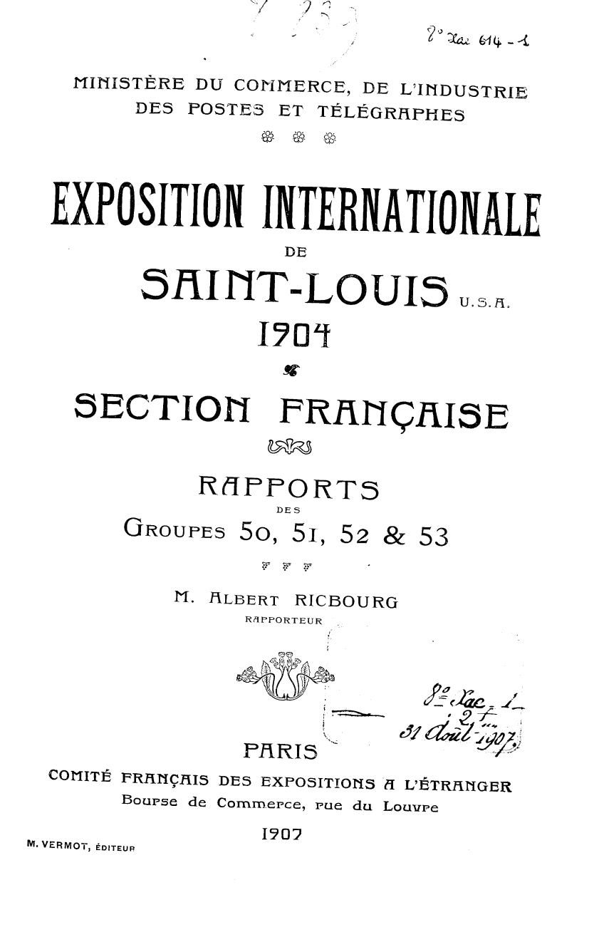 Page de titre du 8XAE614.1