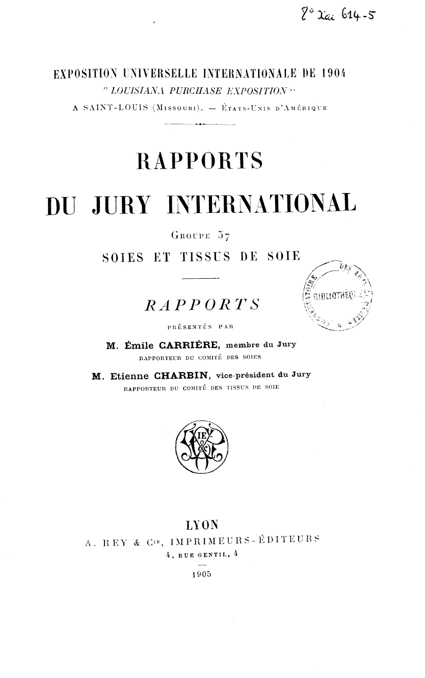 Page de titre du 8XAE614.5