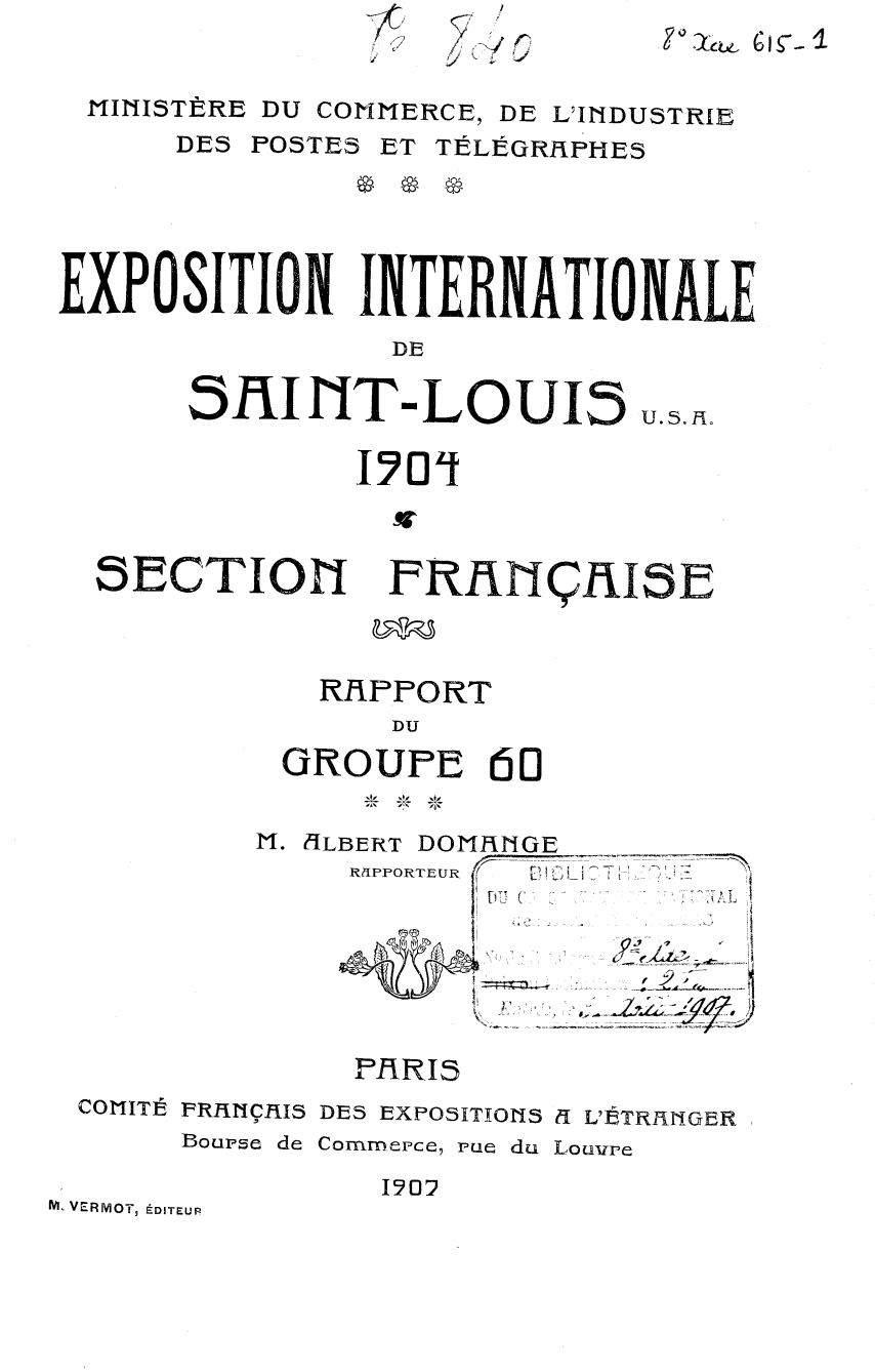 Page de titre du 8XAE615.1