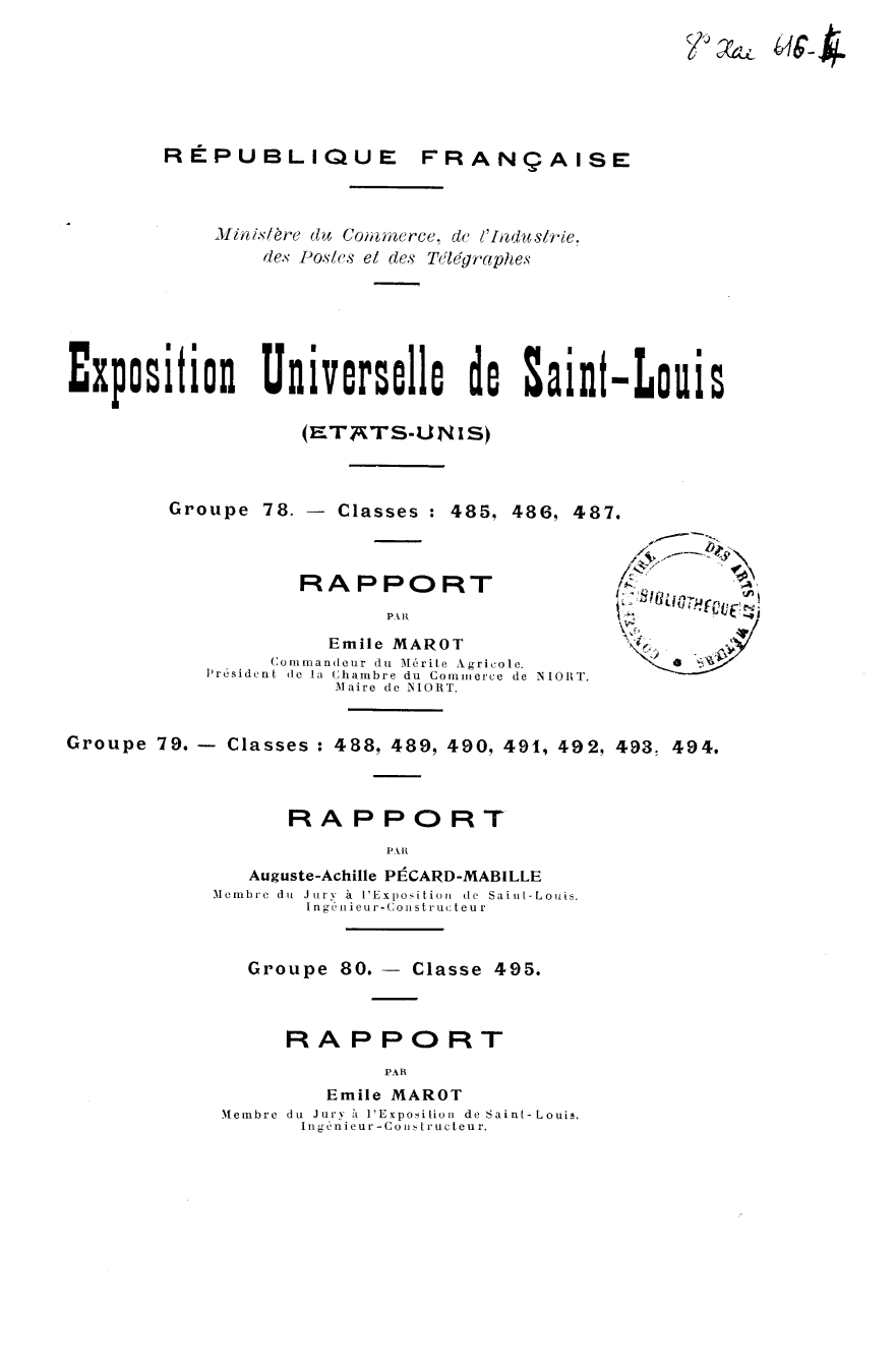 Page de titre du 8XAE616.4