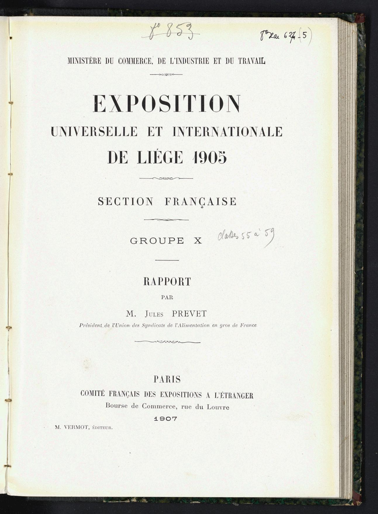 Page de titre du 8XAE627.5