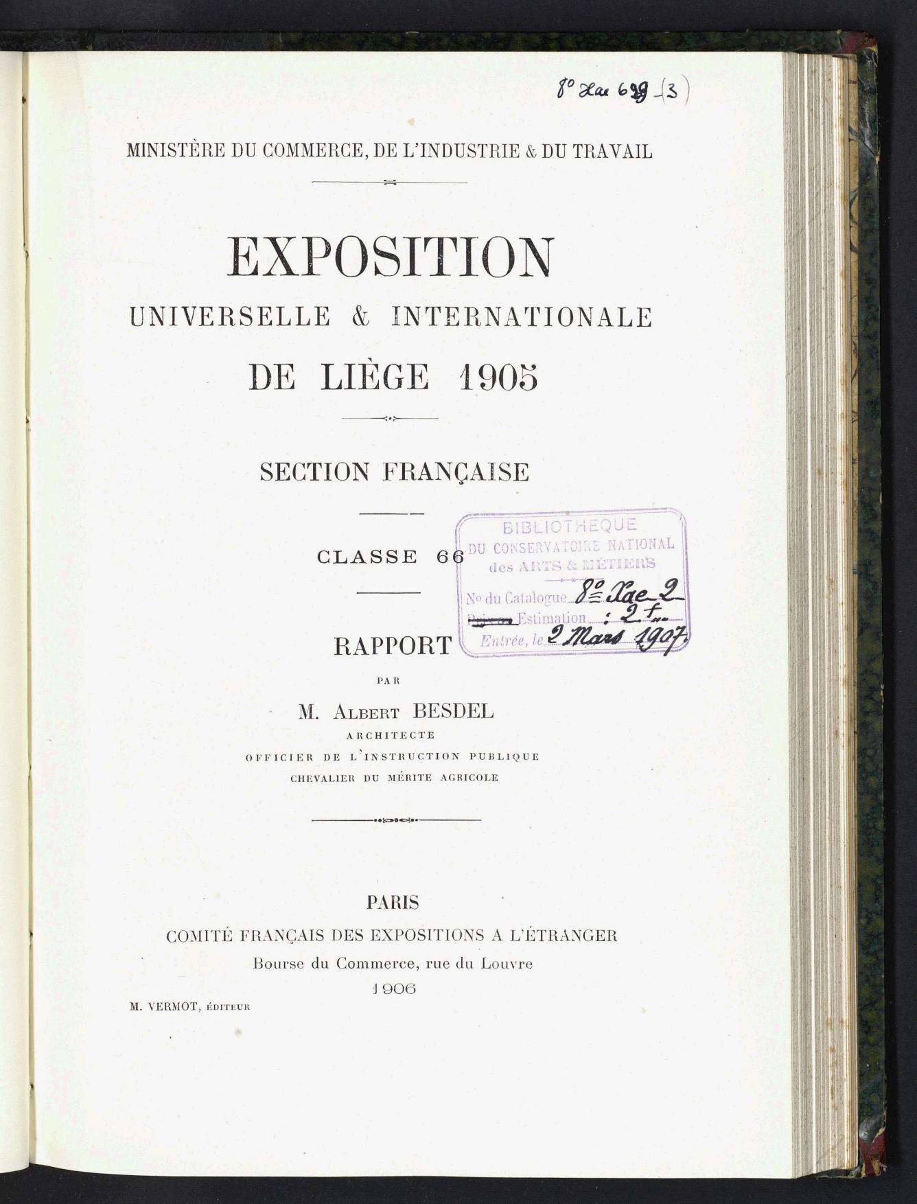 Page de titre du 8XAE629.3