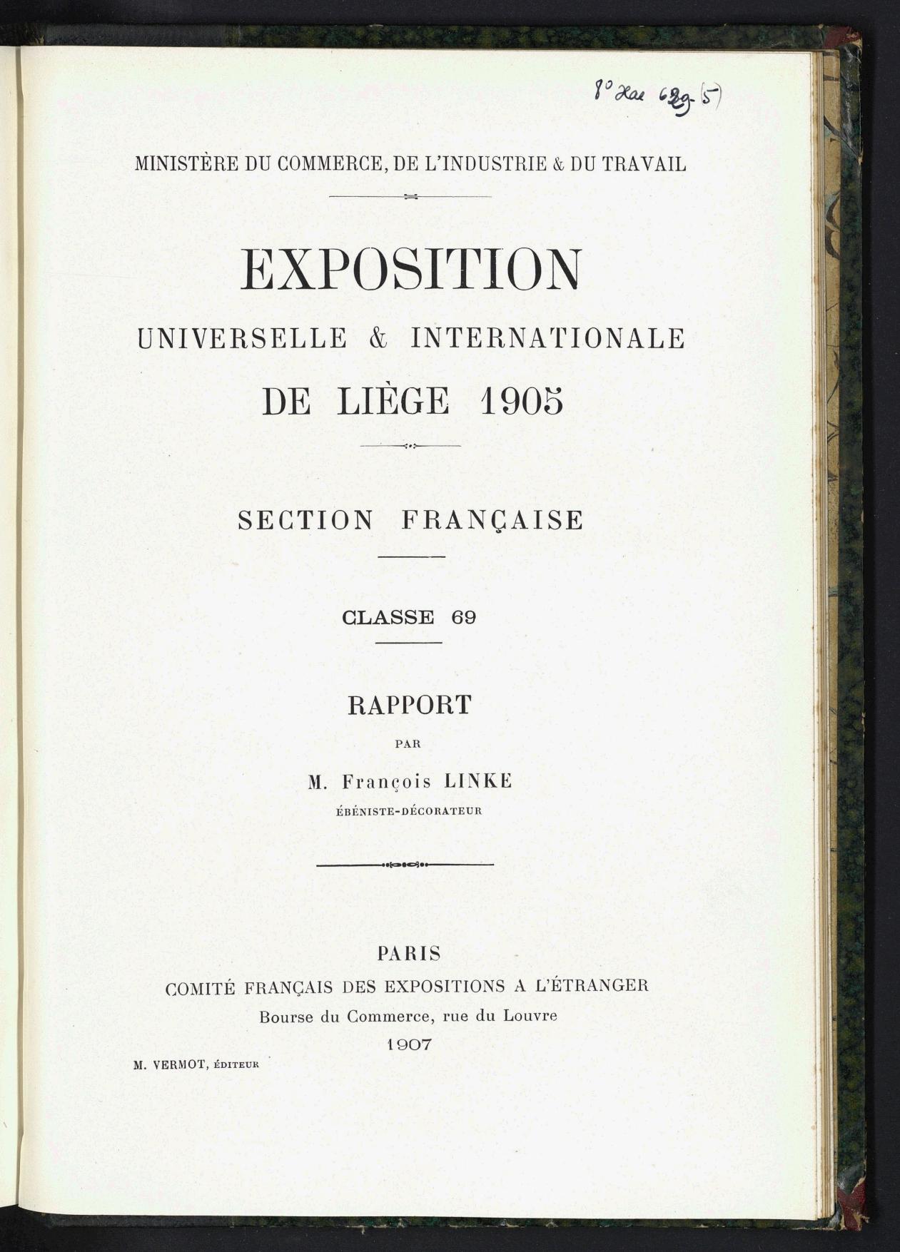 Page de titre du 8XAE629.5