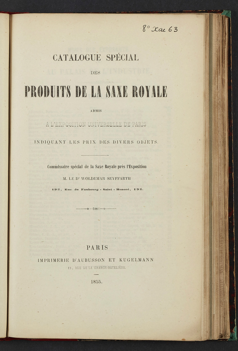 Page de titre du 8XAE63