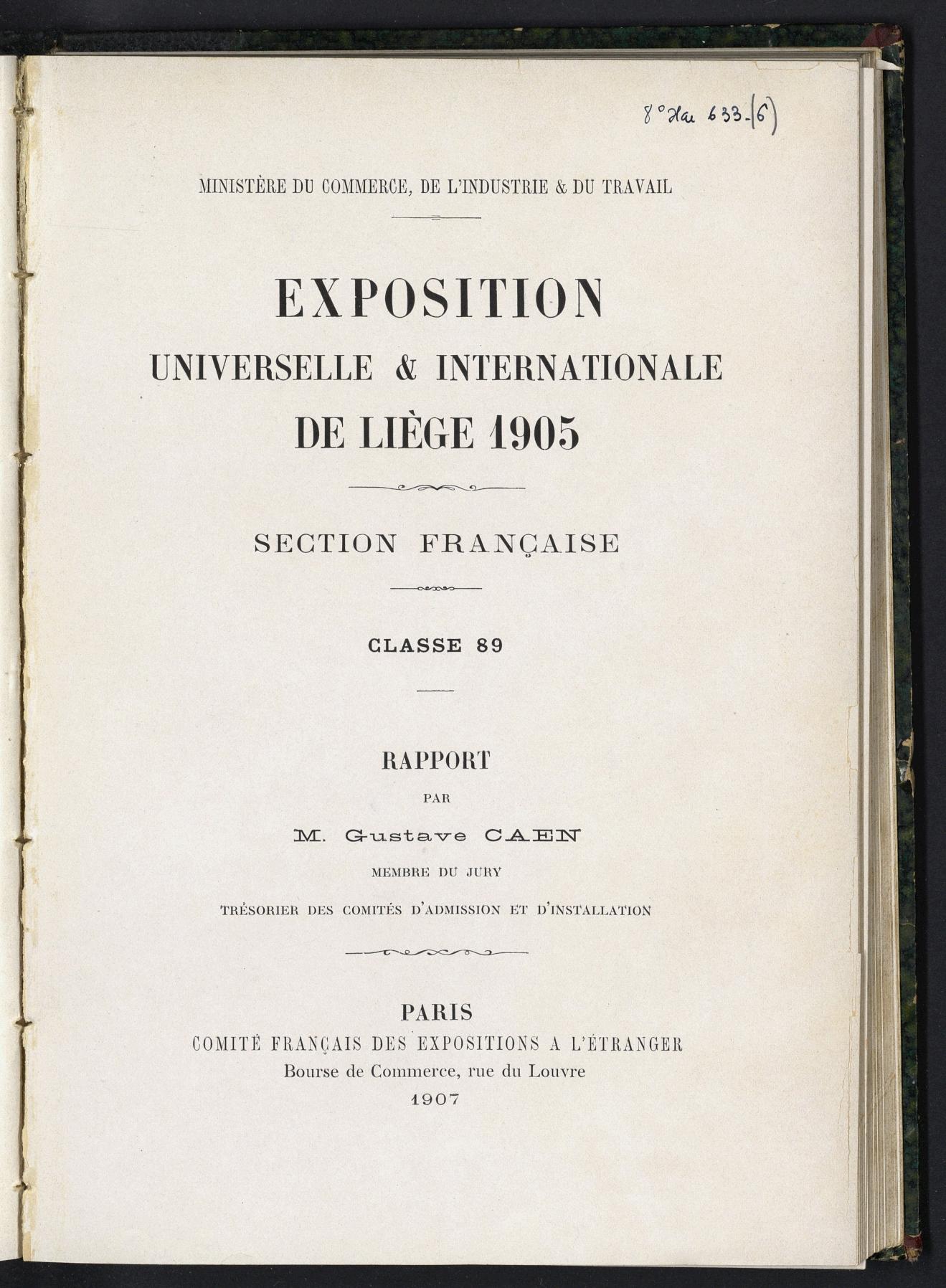 Page de titre du 8XAE633.6