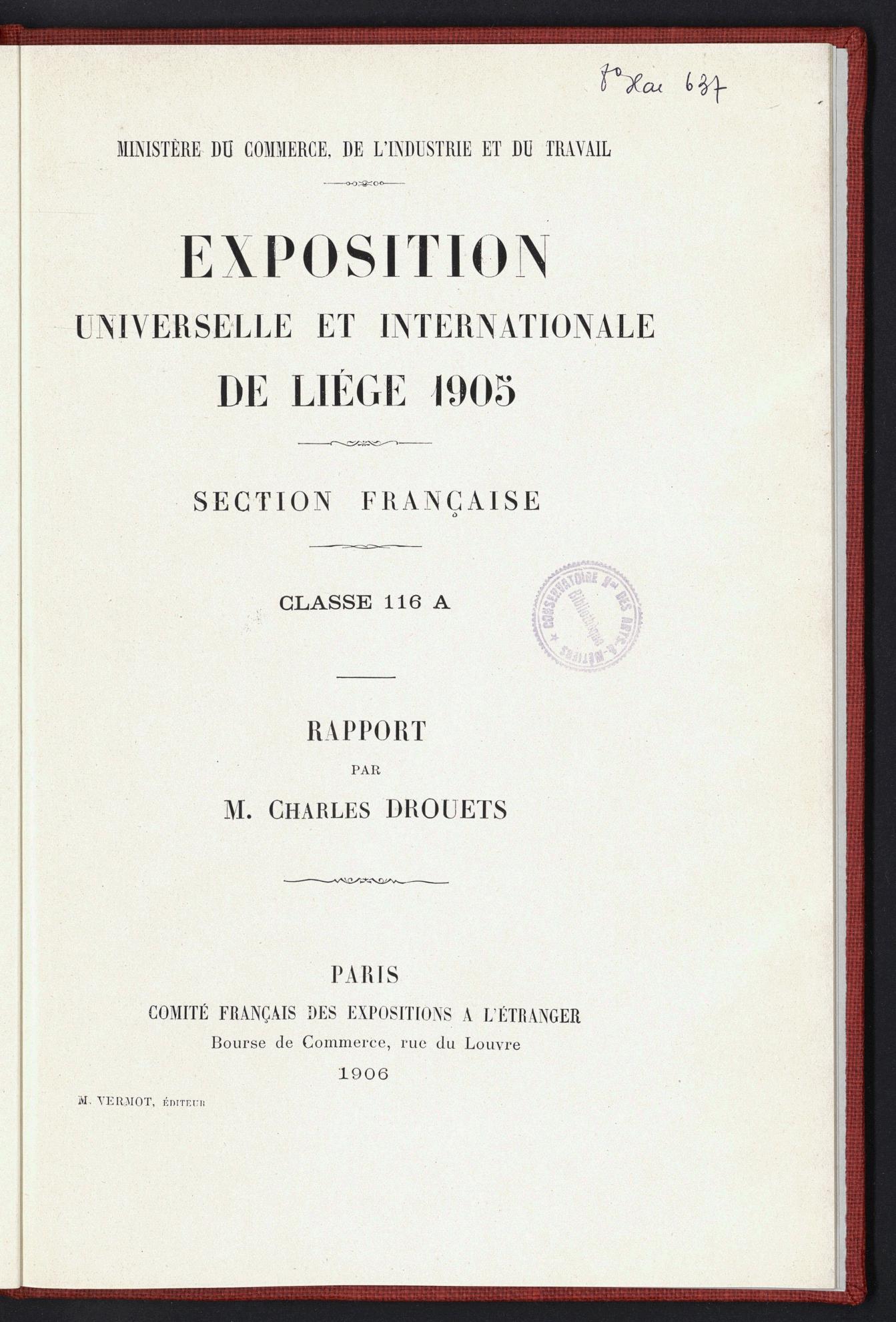 Page de titre du 8XAE637