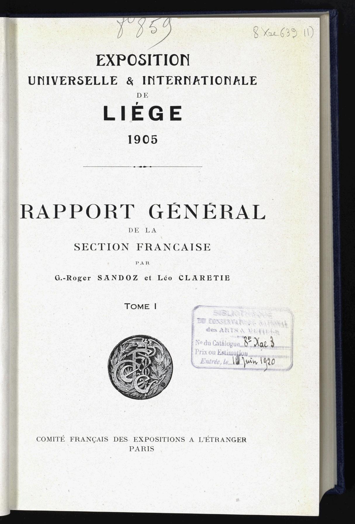 Page de titre du 8XAE639.1