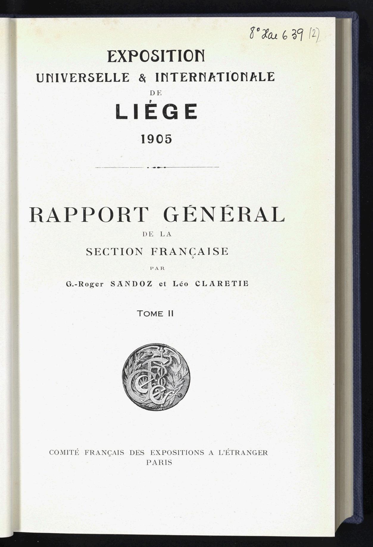 Page de titre du 8XAE639.2