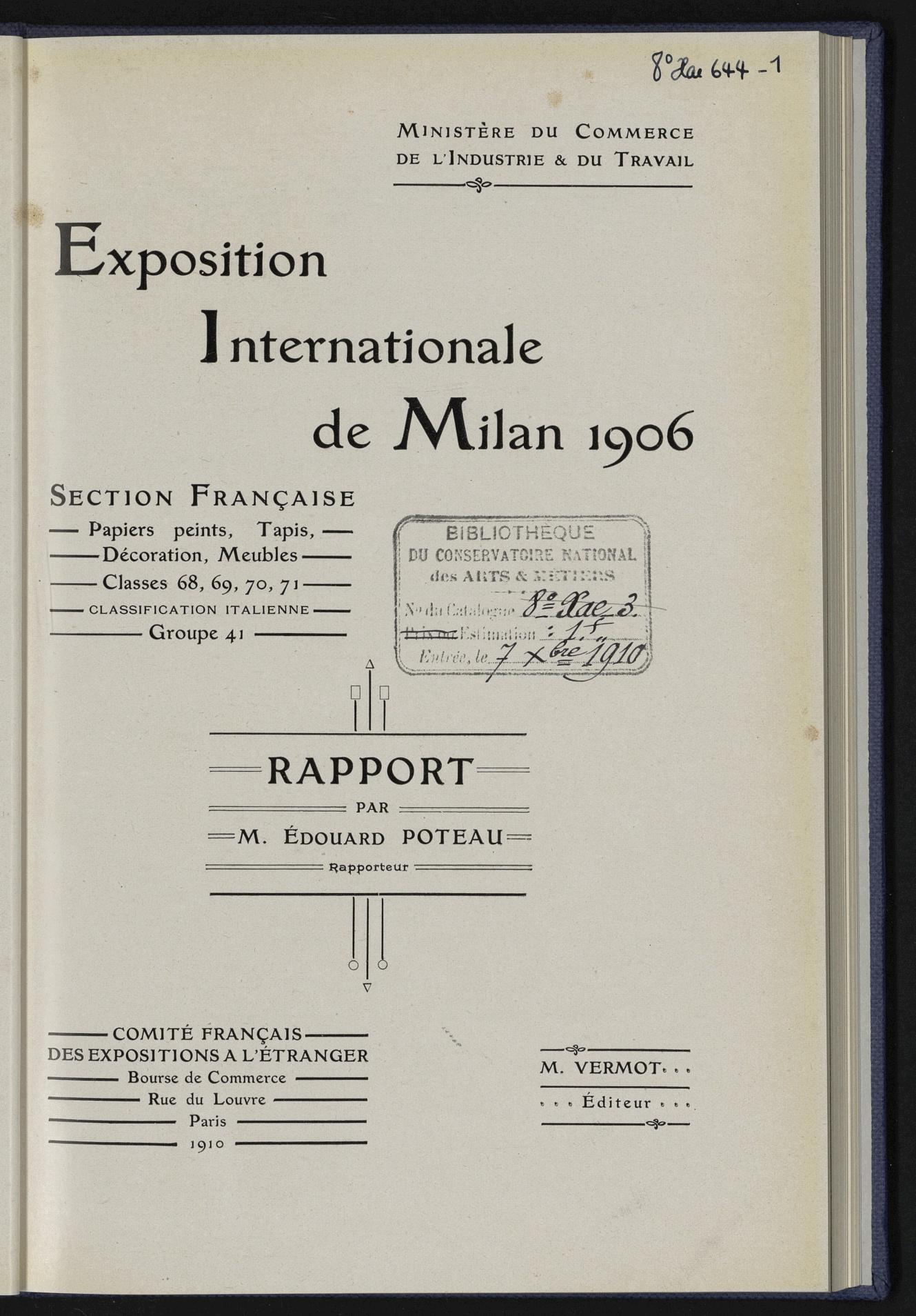 Page de titre du 8XAE644.P1