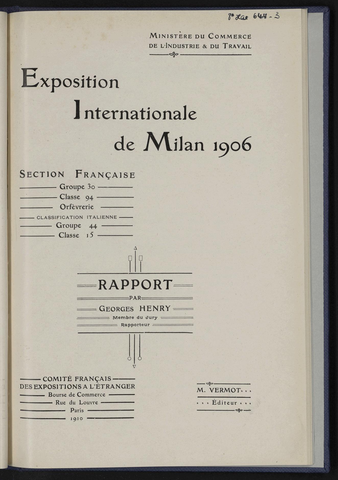 Page de titre du 8XAE644.P3